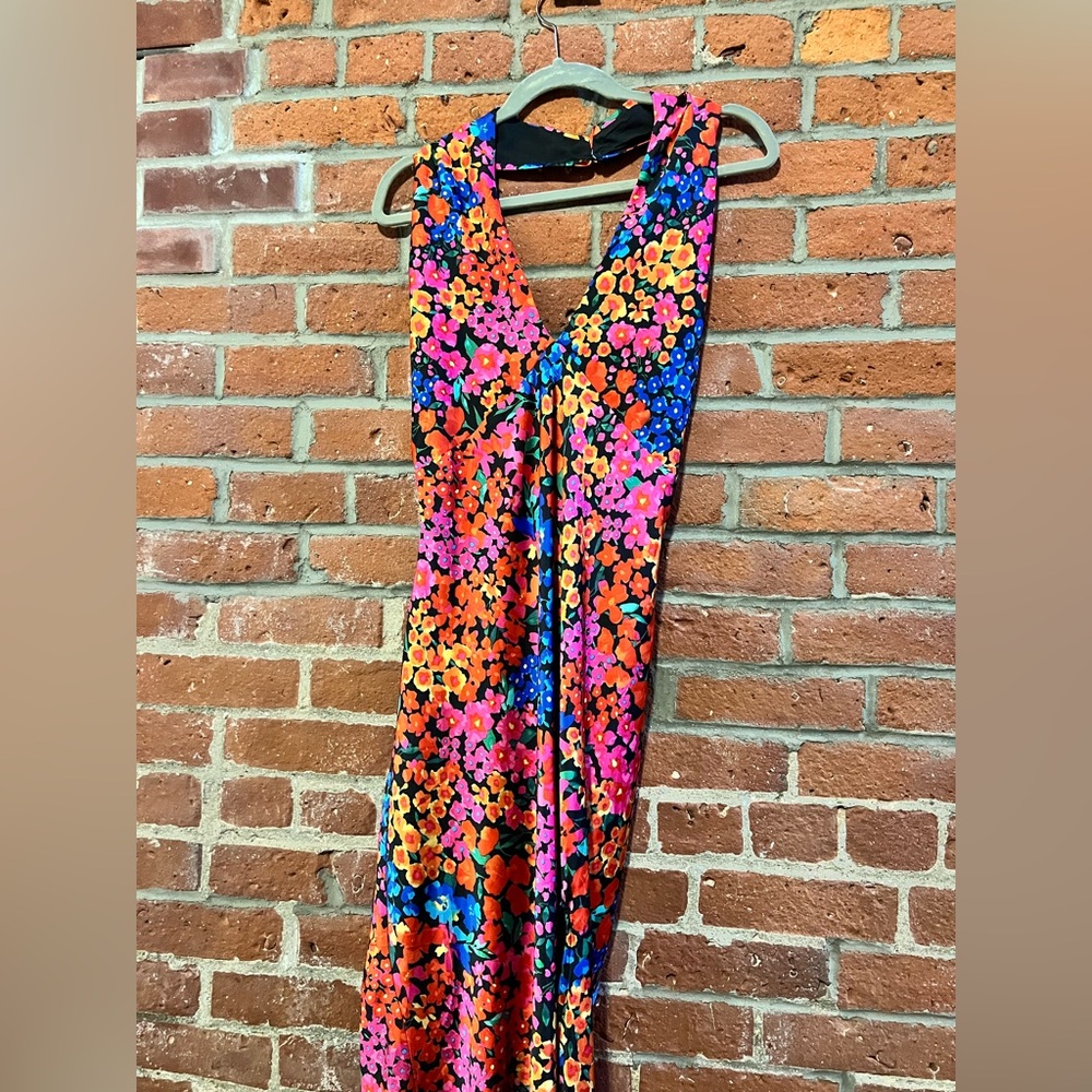 Lulu's Black and Red Floral Dress